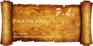Paulics Lili névjegykártya